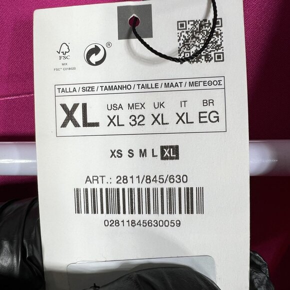 Zara XL NWT Blogger Favorite Pink Satin Cut Out Mini Dress Bell Sleeves Coquette - Picture 14 of 16